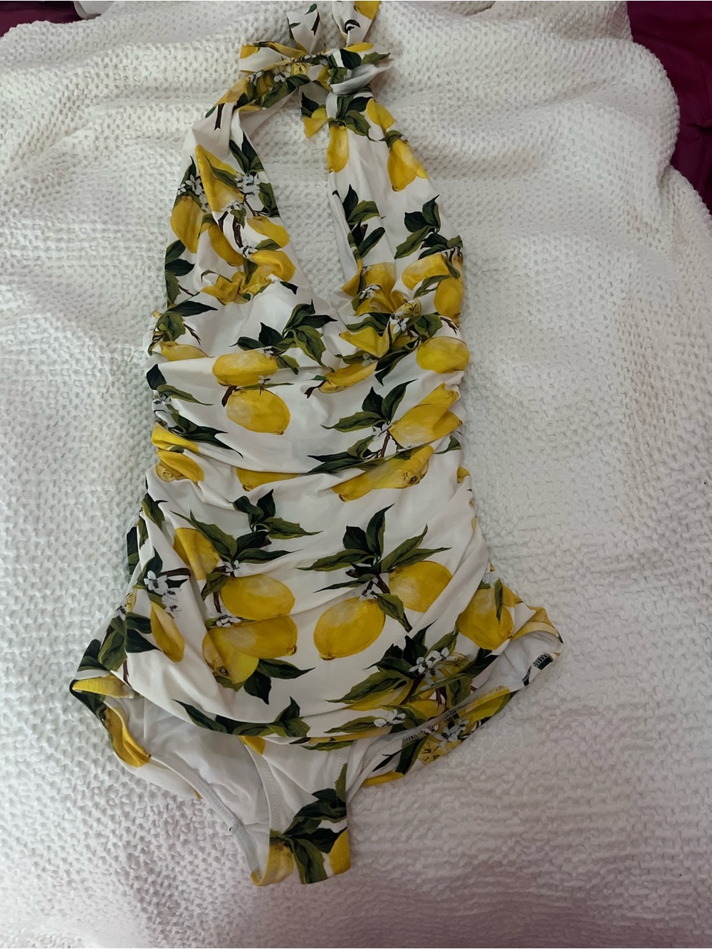 Dolce & Gabbana Lemon Print Halter One-Piece